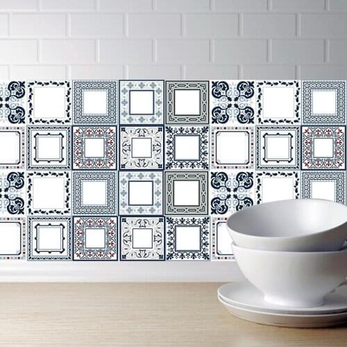 Mediterranean style Self Adhesive Tile Art Wall Decal Sticker DIY Kitchen Bathroom Home Decor Wall Stickers 20x100cm