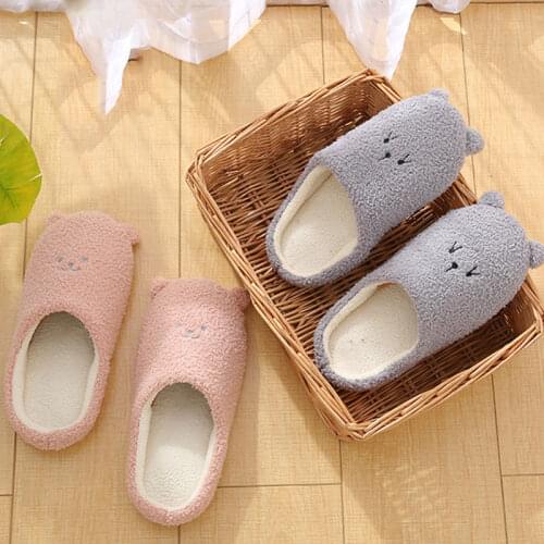 New Winter Womens Slipper Home Shoes For Women Chinelos Pantufas Adulto Fashion Lovely Bear Indoor House Slippers With Fur