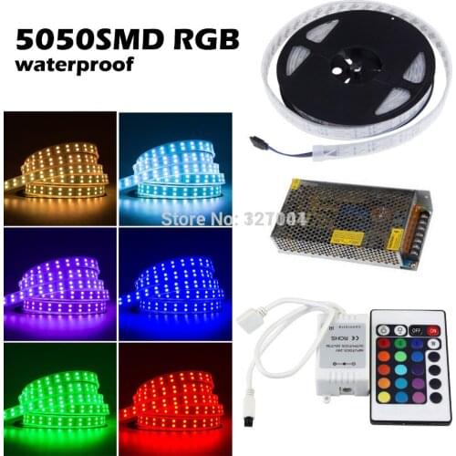 5M Warm/Cool white RGB double led strip 5050 waterproof IP67 120led/m Casing Tube Led Diode Tape strip with150W Power Adapter