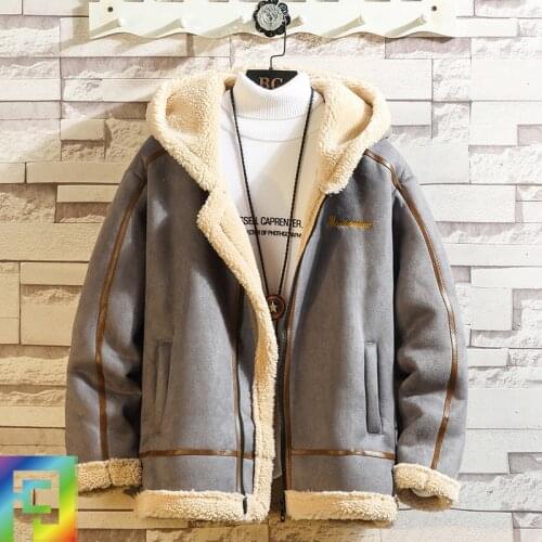 Winter Cashmere Coat Plus-sized Menswear Handsome and Fur in One Plus-sized Menswear Korean Hooded Quilted Cotton Cloth Fashion