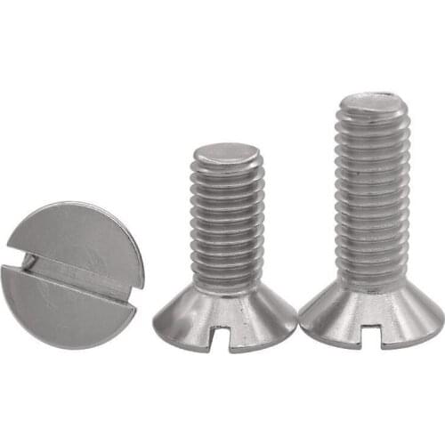 10/50pc M1.6 M2 M2.5 M3 M4 M5 M6 304 A2-70 stainless steel GB68 Metric Threaded Slotted Flat Countersunk Head Machine Screw Bolt