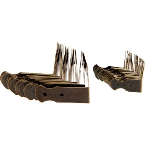 12Pcs Antique Bronze Luggage Case Box Corner Brackets Decorative Furniture Decoration Wooden Case Feet Leg Corner Protector