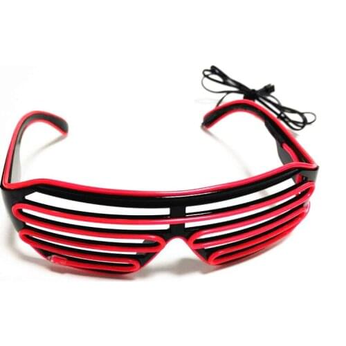 2021 Sound Reactive LED EL Wire Shutter Glasses for Party Festivals Unisex