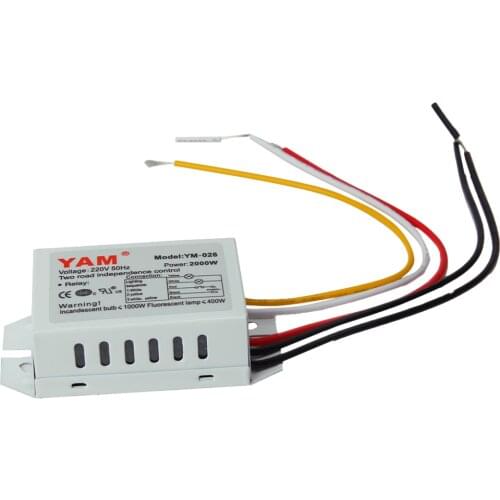 220V 2000W Digital Subsection Switch 2 Way 3 Section Lighting Control Switch