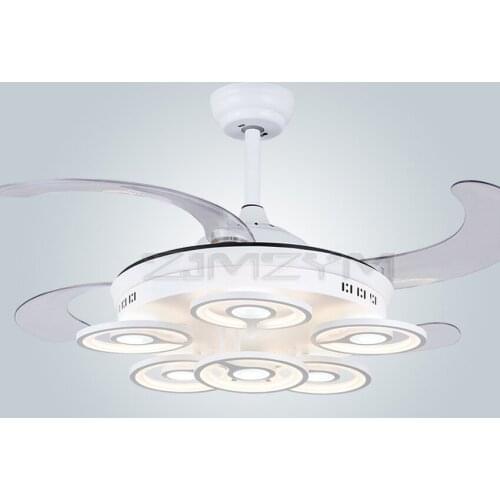 42-inch Invisible Ceiling Fan Light LED Remote Control Lamp Fan Chandelier With Timing Function Adjustable Color Temperature