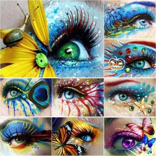 5D DIY Landscape Diamond Painting Abstract Eyes Diamond Embroidery Cross Stitch Full Square Round Drill Manual Gift Home Decor