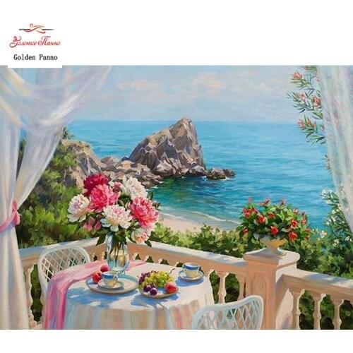GOLDEN PANNO Diamond Painting Full Square 5D Diy Daimond Embroidery Diamant Mosaic Sale Displasy Broderie Diamant Sea 12