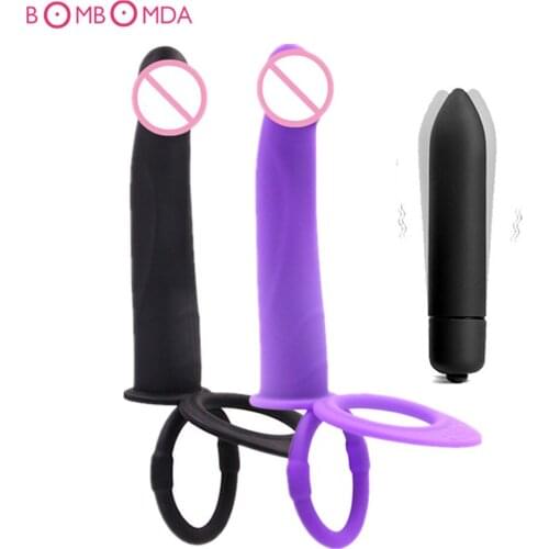 Anal Vibrator Double Penetration Strapon Dildo Vibrator Anal Beads Butt Plug G Spot Vibrator Intimate Adult Sex Toys for Couples