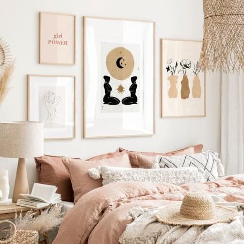 Astronomical Woman line Girl Power Body Vase Modern Wall Art Print Canvas Painting Nordic Posters Decor Pictures For Living Room