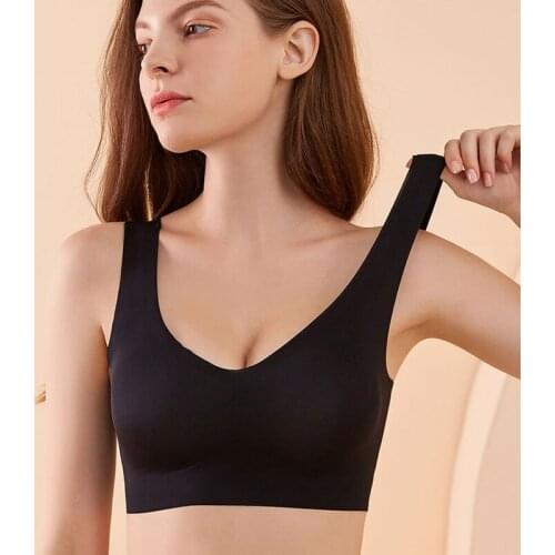 Seamless Women Bra Nude One-piece Full Cup Bralette Comfort Plus Size Female Underwear Gathered Shock-Proof Wire Free Lingerie