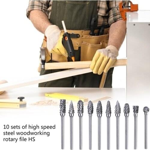 Silver Gold Woodworking Rotary File Woodworking Milling Cutter Pratical Carbide Milling Hand Carving Cutter Bits