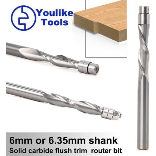 Wood milling cutters woodworking tools cnc Router Bits Milling cutter for wood Solid carbide-tipped cutter end mill 6mm shank