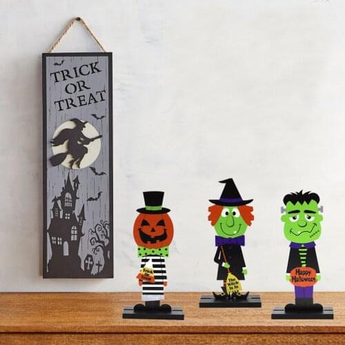 Halloween Wooden Centerpiece Signs Happy Halloween Table Decorations Signs for Halloween Party Table Top Decorations