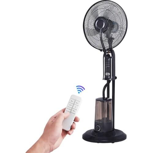 Household Water Mist Fan 16-Inch Electric Floor Cooling Fan 220V 75W with 3.2L Water Tank 7.5H Timing 5 Meters Remote Control