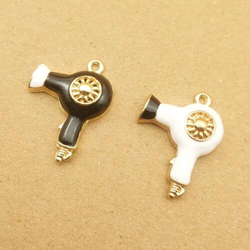 10pcs 20x27mm hair dryer charm enamel charms for jewelry making and crafting fashion bracelet necklace charm