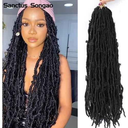 Santus Songao Butterfly Locs 24' Expression Hair Extensions Crochet Braid Synthetic Hair for African American Cerebrity Fake Hai