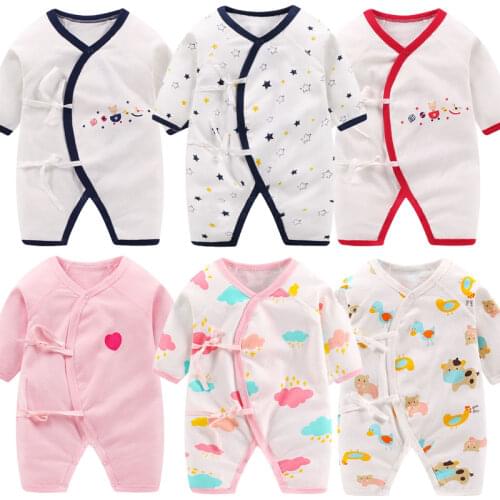 Newborn Unisex jumpsuits Autumn Long Sleeves Belt Rompers Cotton Baby Clothes for boys girls Outfits Infantil Costume Wear