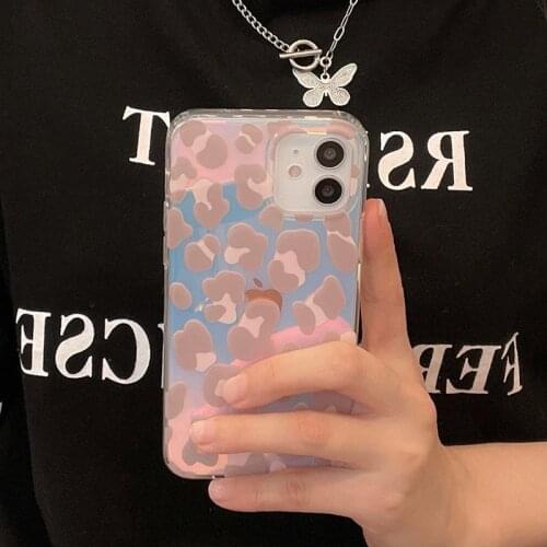 Korea fashion Shiny Sexy Girl Leopard 2 in 1 soft silicon Phone Case For iPhone 12 Pro Max 7 8 Plus X XS XR 11 SE 2 MiNi Cover