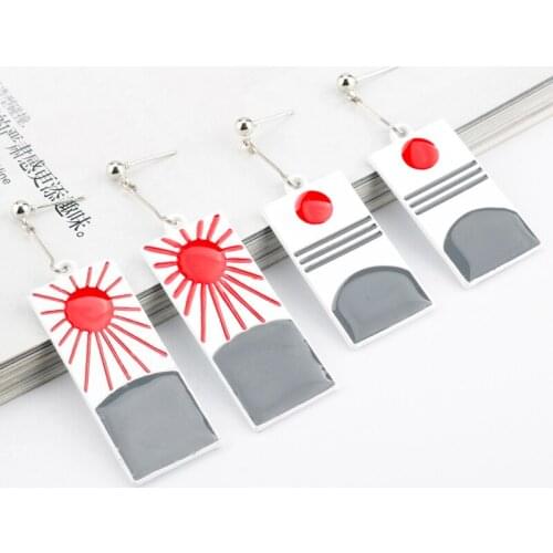 Creative Cartoon Demon Slayer Kimetsu no Yaiba Earrings Fashion Trendy Drop Oil Jewelry Drop For Women Female Couples Gift