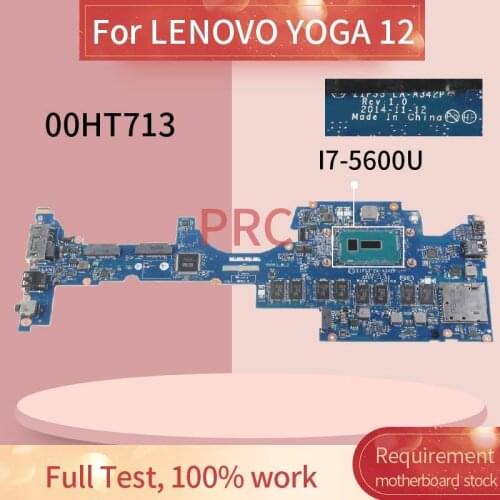 00HT713 Laptop motherboard For LENOVO YOGA 12 I7-5600U Notebook Mainboard LA-A342P SR23V with 8GB RAM DDR3