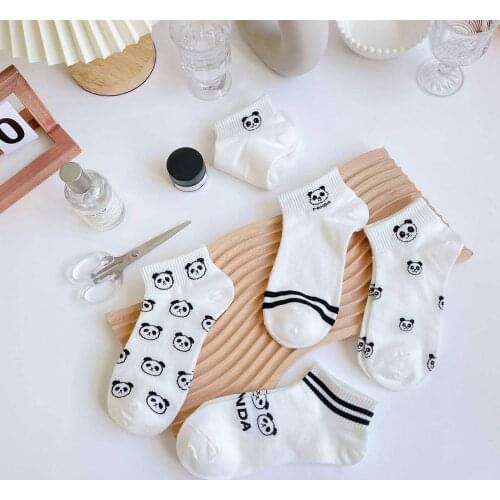Cute Animal Spring Women Socks Set Korean Style Funny Cat Dog Panda Low Cut Ankle Short Sox Happy Cute Ankle Soks Moda Feminina