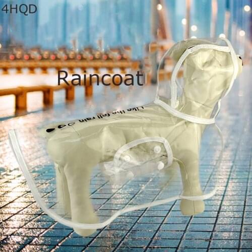 Creative Dog Raincoat With Hat Small Dog Clear Waterproof Clothes With Cape Rainwear in Rainy Day Free Shipping, Transparent