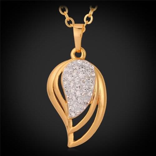 New Yellow Gold Color Jewelry Austrian Rhinestone Lovely Heart Pendant Necklace Fashion Jewelry Pendant For Women MGC P3063