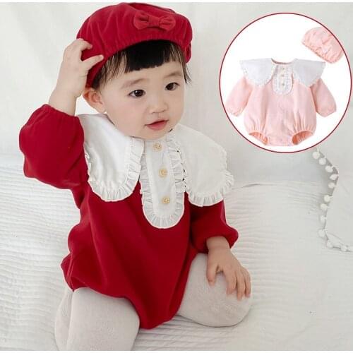 Baby Clothes One-year-old Baby Girl One-piece Romper New Year Spring Hundred Days Clothing