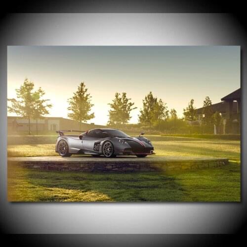 Pagani Huayra Silver Car Sport Car Supercar Wallpaper Posters Home Decor Wall Art Canvas Printed Room Decoration