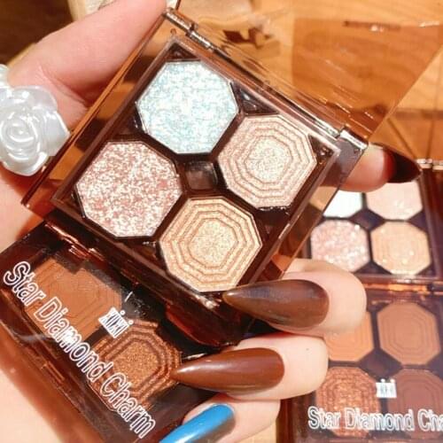 Eye Makeup Scheming Four-color Eyeshadow Palette Mini Small Eyeshadow Palette Summer Matte Daily Pearly Matte Earth Brown