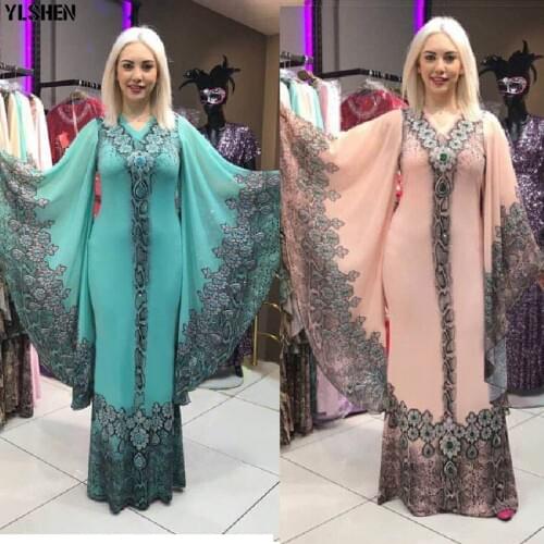 African Dresses for Women Dashiki Print African Clothes Sexy Slim Bazin Riche Ruffle Long Sleeve Length Africa Dress 2019 New