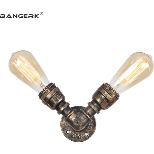 Industrial Vintage Wall Light Fixtures Iron Water Pipe Lamp Loft Style Decor LED Edison Sconce Wall Lights Indoor Lighting