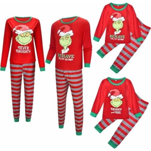 Christmas Pajamas Family Matching Outfits Spring Autumn Fashion T-shirt Outfits Mother And Daughter Father Son Baby Boy Girl