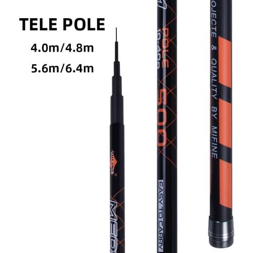MIFINE MEDIUM POLE Telescopic Fishing Rod HardPower4.0M/5.0M/5.5M/6.5M High Carbon Fiber Rod Spinning Casting Fishing Rod 10-40g