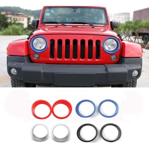 Sansour ABS Car Exterior Front Headlight Light Lamp Cover Decoration Stickers for Jeep Wrangler JK 2007-2017 Car Styling