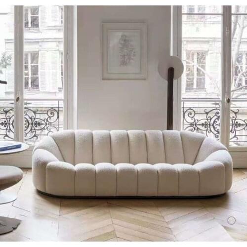 Nordic curved sofa modern living room combination lamb sofa hall reception sofa