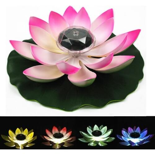 Solar Powered LED Lotus Flower Light Rain Floating Lawn Landscape Lights Park Fountain Pond Garden Pool Lamp Dropshipping