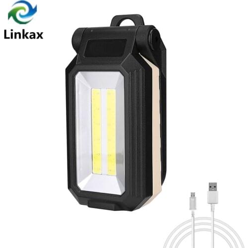 T6 COB LED Flashlight Magnetic Work Inspection Lamp Built in Battery White+Red Emergency Light With Hanging Hook Power Display