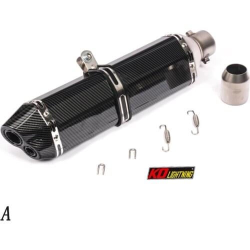 51mm Universal Motorcycle Exhaust Dual Tail Pipe Without Silencer 470mm Aluminum Exhaust System For ATV Street Bike Modified