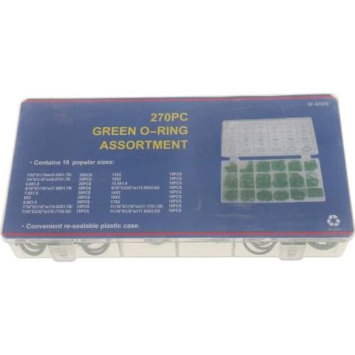 270PCS Car A/C System Air Conditioning O-Ring Seals Assortment Kits Green