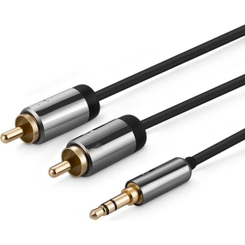 WinAqum Aux Audio 3.5mm Stereo Male Plug to 2 RCA Jack Y Splitter Cable For PC MP3 Smart Phone WT-18