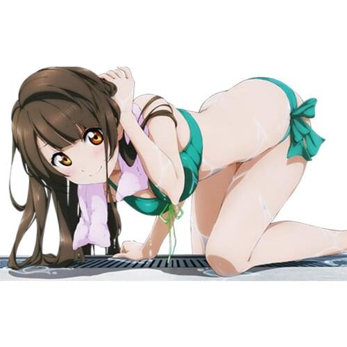 Funny Car Stickers Anime Love Live! Decals Sexy Bikini Girl Minami Kotori Vinyl Car Window Bumper Sticker PVC 13cm X 8cm