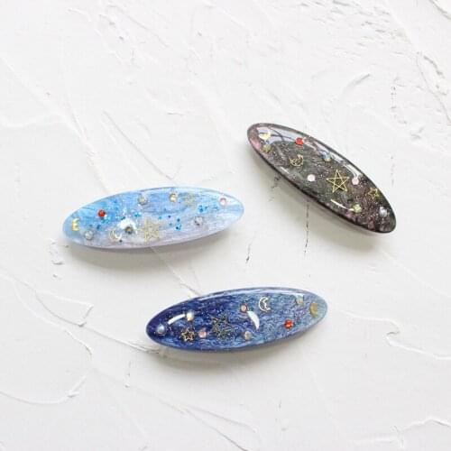 Women Elegant Fashion Galaxy Sky Hairpin Fine Top Clip Spring Clip Hairpin Headdress Headwear Hari Accessories wholesale 1pcs