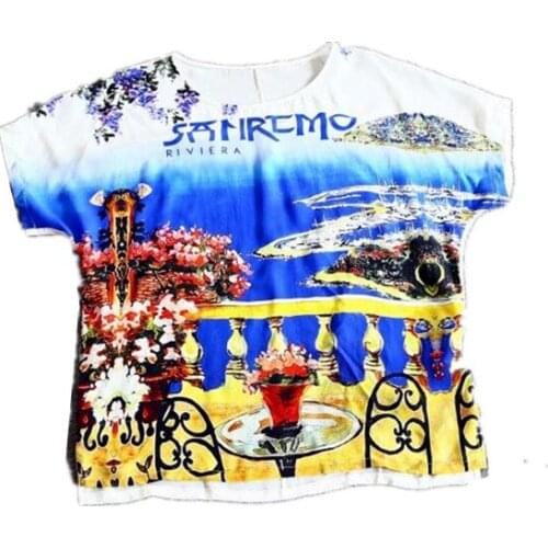 Brand Quality Ladies Shirts Women Blouse Vintage Famous Scene Print Shirts Casual Loose Tops Beautiful Graceful Blousa NS714