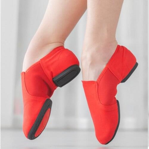 Women Ballet Shoes Girls Kids Ballet Dance Shoes Soft Sole Low Heels Jazz Dancing Shoes Pink/Black/Red Womens Exercise Shoes