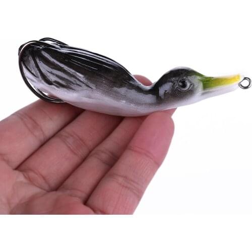 1PCS Artificial Silica Gel Floating Fishing Lures 105mm/18.5g Lifelike Duck Spinning Wobblers for Fishing Pesca Bass Soft Bait