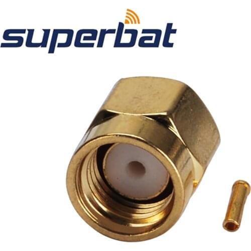 Superbat 10pcs RP-SMA Solder Plug(female pin) RF Coaxial Connector for Semi-rigid Cable.086