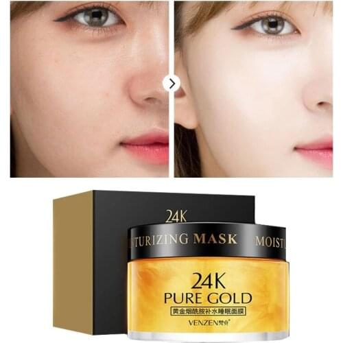 VENZEN Nicotinamide 24K Gold Essence Sleeping Facial Mask Moisturizing Hydration Whitening Cream Moisturizing Night Cream
