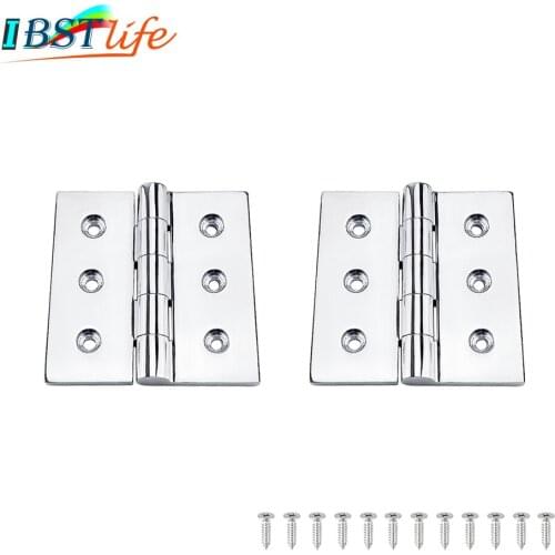 2X Stainless Steel 316 100*100mm Boat Caravan RV Deck Hinge Cupboard Cabinet Drawer Door Strap Butt Hinge Furniture Hardware