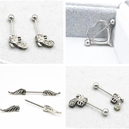 50PCS 16g Body Piercing Jewerly Nipple Shield Ring Bar Barbells Body Piercing NEW Choose the styles